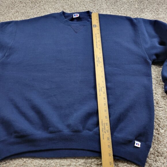Vintage Russell Athletic Sweatshirt Adult 2XL Crewneck Blue Blank Made In USA - Picture 5 of 8